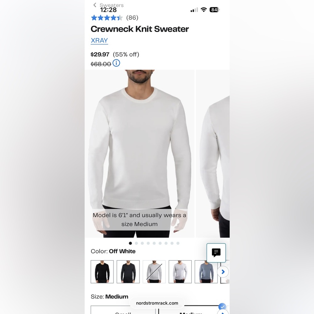 Classic White Men's Sweater - Picture 4 of 5